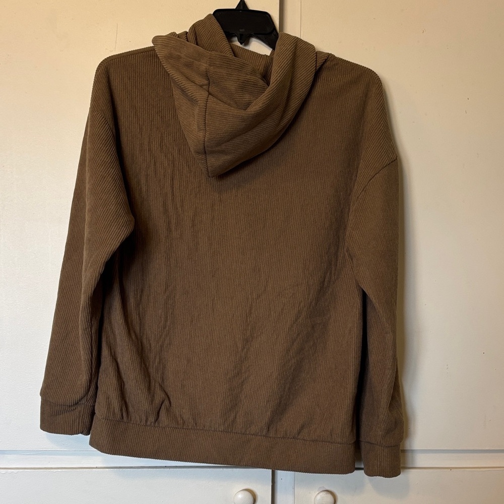 Members Only dark Tan Ribbed Hoodie - Picture 5 of 7